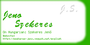 jeno szekeres business card