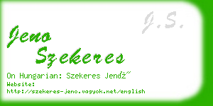 jeno szekeres business card
